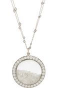 Renee Lewis Diamond Chain Necklace with Diamondrimmed Pendant - Lyst