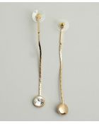 Adia Kibur Gold And Crystal Long Drop Earrings - Lyst