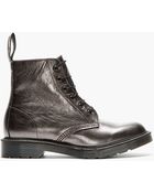 Dr. Martens Pewter Grey Leather Pietro 6_eye Boots - Lyst