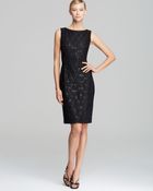 Anne Klein Flower Lace Panel Sheath Dress Sleeveless - Lyst