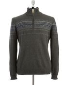 Calvin Klein Fairisle Half Zip Sweater - Lyst