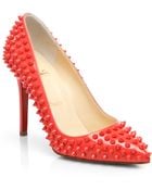 Christian Louboutin Pigalle 100 Spiked Patent Leather Pumps - Lyst