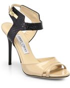 Jimmy Choo Marcia Mixed Media Sandals - Lyst