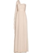 Notte By Marchesa One-Shoulder Silk-Chiffon Gown - Lyst