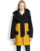 See By Chloé Colorblock Hooded Cotton Coat - Lyst