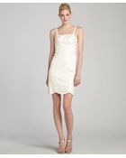 Sue Wong White Embellished Stretch Lace Sleeveless Dress - Lyst