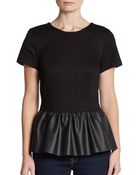 French Connection Jacinda Combo Peplum Top - Lyst