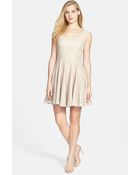 Jessica Simpson Lace Fit Flare Dress - Lyst
