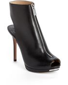 Michael Kors Brynn Leather Peep Toe Bootie - Lyst