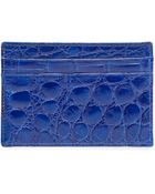Neiman Marcus Alligator Card Case Blue - Lyst