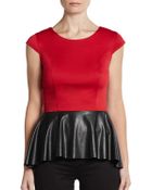 5/48 Ponte Combo Peplum Top - Lyst