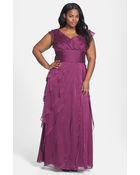 Adrianna Papell Iridescent Chiffon Petal Gown - Lyst