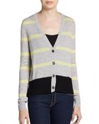 Autumn Cashmere Striped Cashmere Cardigan - Lyst