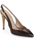 Calvin Klein Issa Leather Slingback Pumps - Lyst