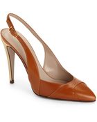 Calvin Klein Issa Leather Slingback Pumps - Lyst