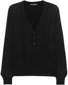Dolce & Gabbana Lace-Paneled Wool Cardigan - Lyst