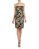 Dolce & Gabbana Metallic Jacquard Strapless Dress - Lyst