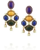 Oscar de la Renta Gold-Plated Cabochon Clip Earrings - Lyst