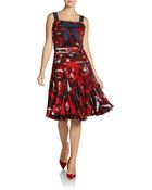 Oscar de la Renta Koi Print Silk Chiffon Dress - Lyst