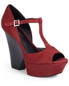 Rachel Zoe Frankie T-Strap Kid Suede Platform Sandals - Lyst