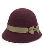 Saks Fifth Avenue Black Ribbon Bow Wool Cloche - Lyst