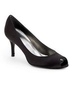 Stuart Weitzman Polly Satin Peeptoe Pumps - Lyst