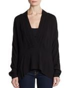 Thakoon Addition Pleated V-Neck Cotton Top - Lyst