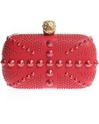 Alexander McQueen Britannia Studded Leather Box Clutch - Lyst