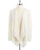 Calvin Klein Mixed Knit Flyaway Cardigan - Lyst