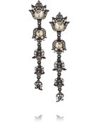Lanvin Blanche Gunmetal-Tone Swarovski Crystal Clip Earrings - Lyst