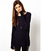 Asos Chenille Jumper With Ladder Detail - Lyst