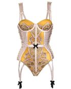 Bordelle Satin Jersey & Lace Corset - Lyst