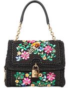 Dolce & Gabbana Medium Dolce Embellished Top Handle Bag - Lyst