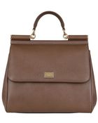 Dolce & Gabbana Sicily Dauphine Leather Top Handle Bag - Lyst
