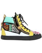 Giuseppe Zanotti 20Mm Suede Floral Embroidered Sneakers - Lyst