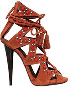 Giuseppe Zanotti 120mm Beaded Suede Sandals - Lyst