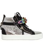 Giuseppe Zanotti 20mm Metallic Leather Jeweled Sneakers - Lyst