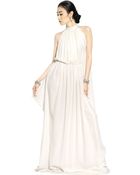 Givenchy Draped Silk Crepe De Chine Long Dress - Lyst