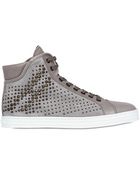 Hogan Rebel 50mm Suede High Top Wedge Sneakers - Lyst