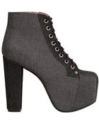 Jeffrey Campbell 120Mm Lita Denim Boots - Lyst