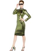 Lanvin Long Sleeved Metallic Dress - Lyst