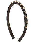 Valentino Rockstud Leather Headband - Lyst