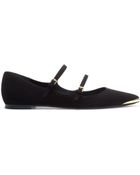Zara Leather Ballerina with Metal Cap Toe - Lyst
