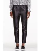 3.1 Phillip Lim Black Panelled Leather Trousers - Lyst