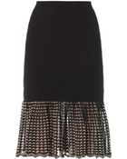 Alexander McQueen Open-Lace Hem Skirt - Lyst