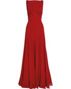 Saint Laurent Hand-Pleated Silk-Georgette Gown - Lyst