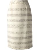 Andrea Incontri Printed Pencil Skirt - Lyst