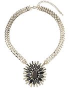 Topshop Flower V Chain Necklace - Lyst