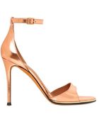 Givenchy 100mm Metallic Leather Sandals - Lyst