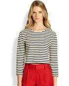 Alice + Olivia Striped Boxy Crop Top - Lyst